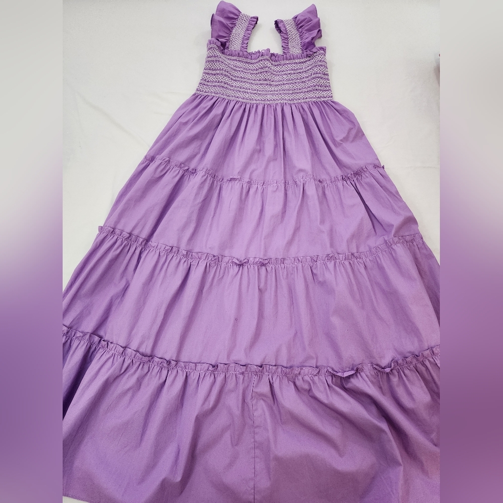 Aaron & Amber Women's Purple Smocked Dress, Size Large - Picture 11 of 13